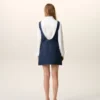 Abito blu in cotone con spalline corte