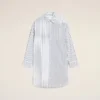 Abito camicia ampio Ami de Coeur in cotone a righe bianche Abito camicia ampio Ami de Coeur in cotone a righe bianche