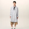 Abito camicia ampio Ami de Coeur in cotone a righe bianche Abito camicia ampio Ami de Coeur in cotone a righe bianche