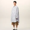 Abito camicia ampio Ami de Coeur in cotone a righe bianche Abito camicia ampio Ami de Coeur in cotone a righe bianche