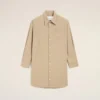 Abito camicia ampio Ami de Coeur in lana vergine beige Abito camicia ampio Ami de Coeur in lana vergine beige