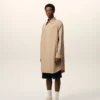Abito camicia ampio Ami de Coeur in lana vergine beige Abito camicia ampio Ami de Coeur in lana vergine beige