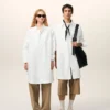 Abito chemisier ampio Ami de Coeur in cotone bianco