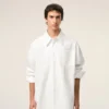 Abito chemisier ampio Ami de Coeur in cotone bianco