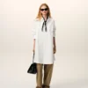 Abito chemisier ampio Ami de Coeur in cotone bianco