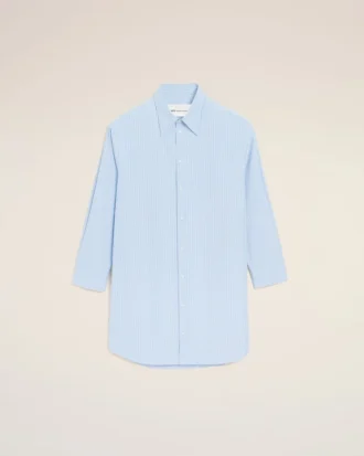 Abito chemisier ampio Ami de Coeur in cotone blu