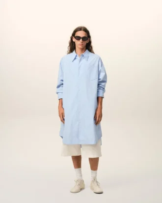 Abito chemisier ampio Ami de Coeur in cotone blu