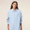 Abito chemisier ampio Ami de Coeur in cotone blu