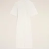 Abito lungo aderente in cotone bianco