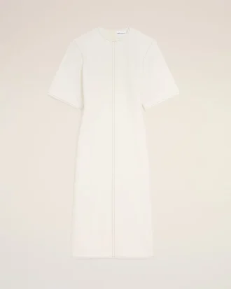 Abito lungo aderente in cotone bianco
