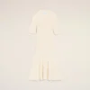 Abito mini Godet in maglia bianca