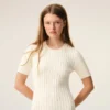 Abito mini Godet in maglia bianca