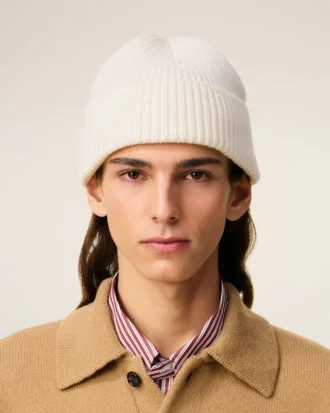 Ami de Coeur Beanie in lana bianca