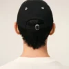 Ami de Coeur Cap in cotone nero con ricamo