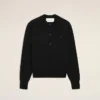 Ami de Coeur Cardigan a girocollo in lana nera
