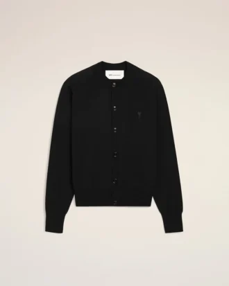 Ami de Coeur Cardigan a girocollo in lana nera