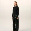 Ami de Coeur Cardigan a girocollo in lana nera