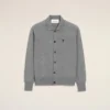 Ami de Coeur Cardigan grigio in lana con colletto camicia Ami de Coeur Cardigan grigio in lana con colletto camicia