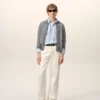 Ami de Coeur Cardigan grigio in lana con colletto camicia Ami de Coeur Cardigan grigio in lana con colletto camicia