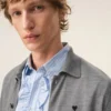 Ami de Coeur Cardigan grigio in lana con colletto camicia Ami de Coeur Cardigan grigio in lana con colletto camicia