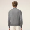 Ami de Coeur Cardigan grigio in lana con colletto camicia Ami de Coeur Cardigan grigio in lana con colletto camicia