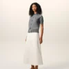 Ami de Coeur Cardigan in lana grigia a maniche corte