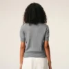 Ami de Coeur Cardigan in lana grigia a maniche corte