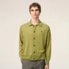 Ami de Coeur Cardigan verde in maglia di lana con collo a camicia Ami de Coeur Cardigan verde in maglia di lana con collo a camicia