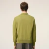 Ami de Coeur Cardigan verde in maglia di lana con collo a camicia Ami de Coeur Cardigan verde in maglia di lana con collo a camicia