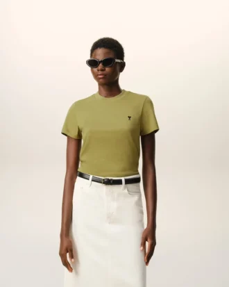 Ami de Coeur Cropped T-Shirt in cotone verde