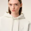 Ami de Coeur Hoodie in cotone bianco goffrato