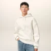 Ami de Coeur Hoodie in cotone bianco goffrato