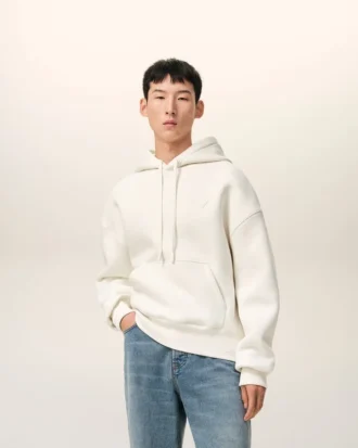 ami de coeur hoodie in cotone bianco goffrato 2 330x413 - Ami de Coeur Hoodie in cotone bianco goffrato