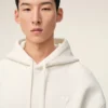Ami de Coeur Hoodie in cotone bianco goffrato