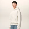 Ami de Coeur Hoodie in cotone bianco goffrato