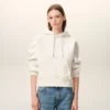 Ami de Coeur Hoodie in cotone bianco goffrato