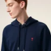 Ami de Coeur Hoodie in cotone blu e rosso Ami de Coeur Hoodie in cotone blu e rosso