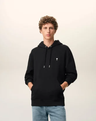 Ami de Coeur Hoodie in cotone nero