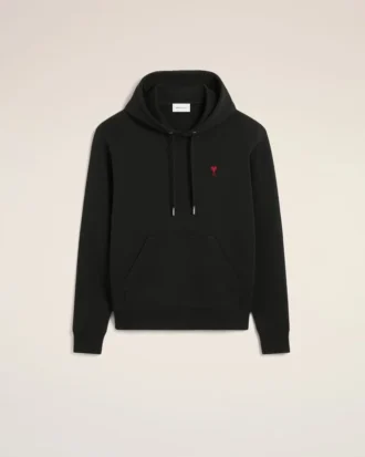 Ami de Coeur Hoodie in cotone nero e rosso