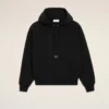 Ami de Coeur Hoodie in cotone nero goffrato