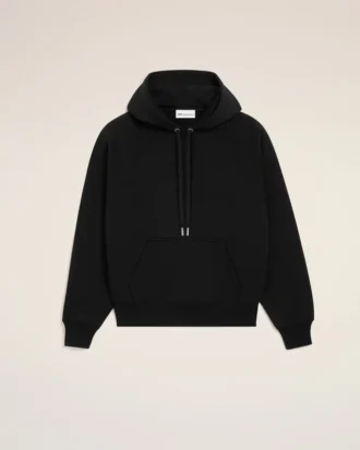 Ami de Coeur Hoodie in cotone nero goffrato