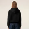 Ami de Coeur Hoodie in cotone nero goffrato
