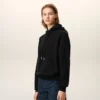 Ami de Coeur Hoodie in cotone nero goffrato