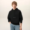 Ami de Coeur Hoodie in cotone nero goffrato