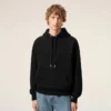 Ami de Coeur Hoodie in cotone nero goffrato