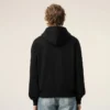 Ami de Coeur Hoodie in cotone nero goffrato