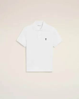 Ami de Coeur Polo a maniche corte in cotone bianco