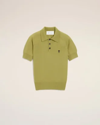 Ami de Coeur Polo a maniche corte in lana verde