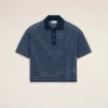 Ami de Coeur Polo a righe in cotone blu Ami de Coeur Polo a righe in cotone blu