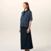 Ami de Coeur Polo a righe in cotone blu Ami de Coeur Polo a righe in cotone blu